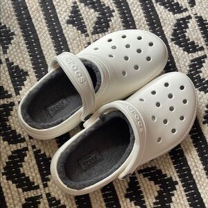 CROCS White Slippers with Perforated Design